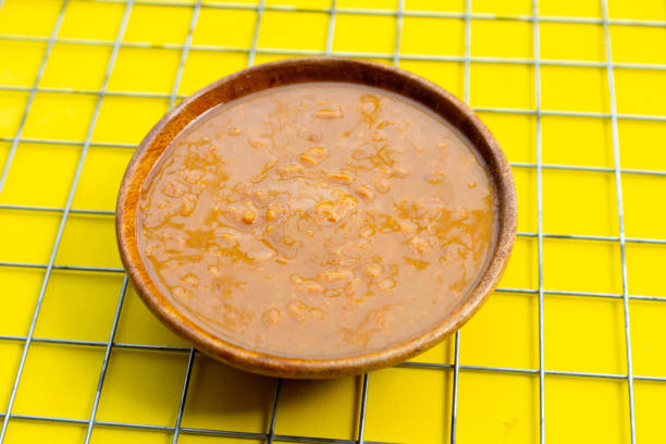 istock Salted soy beans paste in wooden bowl 1382771191
