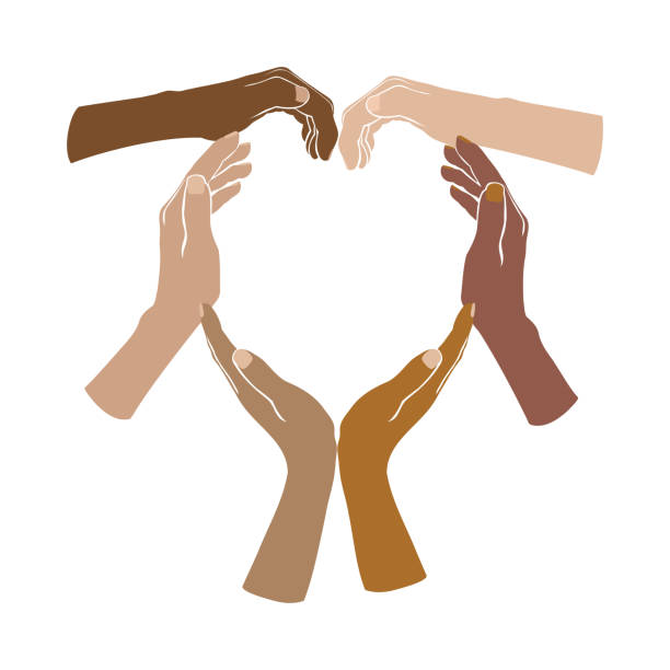 istock communication and social network between women of diverse cultures and different racial ethnicity. hands in heart shape, concept of multicultural unity, migration, harmony, empowerment, community 1382780119