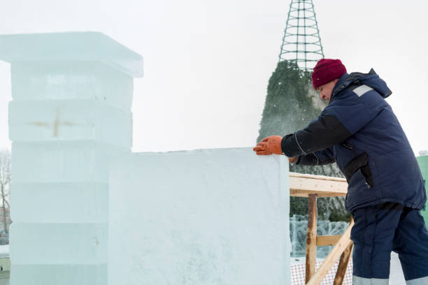 istock Portrait of an installer at the ice panel 1382784336