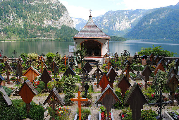 Photo of Beautiful cemetery at a lake, Hallstatt Upper Austria
