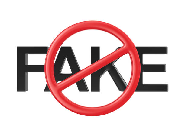 istock Stop fake on white background. Isolated 3D illustration 1382806674