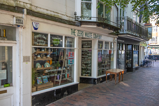 The Zero Waste Company on The Pantiles at Royal Tunbridge Wells in Kent, England