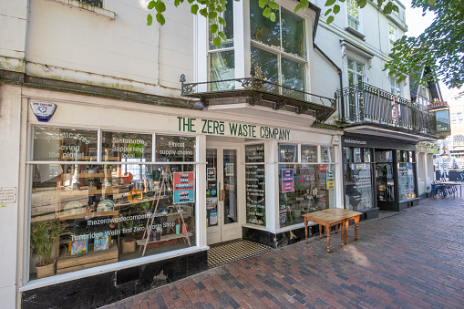 The Zero Waste Company Vegetarian Restaurant on The Pantiles at Royal Tunbridge Wells in Kent, England. It is now permanently closed.