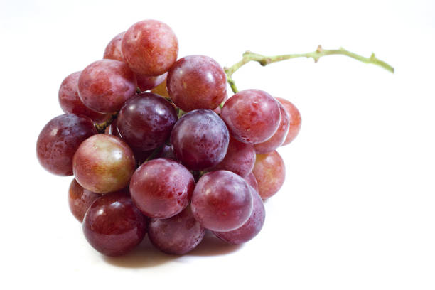 red grapes , Isolated on white background. stock photo