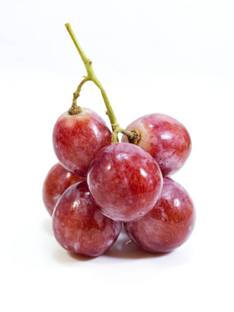 red grapes , Isolated on white background. stock photo
