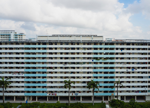 Front view of HDB residential apartments in Singapore