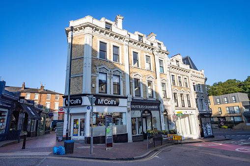 McColl's Convenience Store at Royal Tunbridge Wells in Kent, England, with other shops visible.