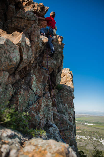 istock Explorer and his passion for climbing mountains 1382860819