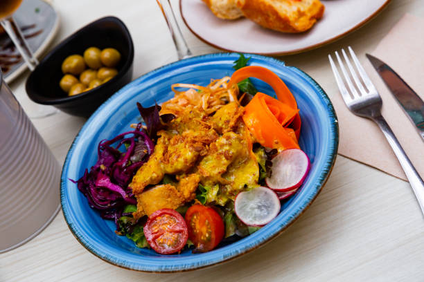istock Breaded chicken with mustard vinaigrette 1382861501