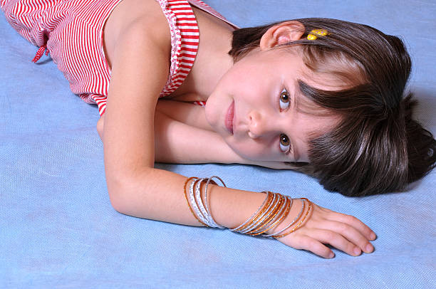istock Little girl posing in studio 138286287