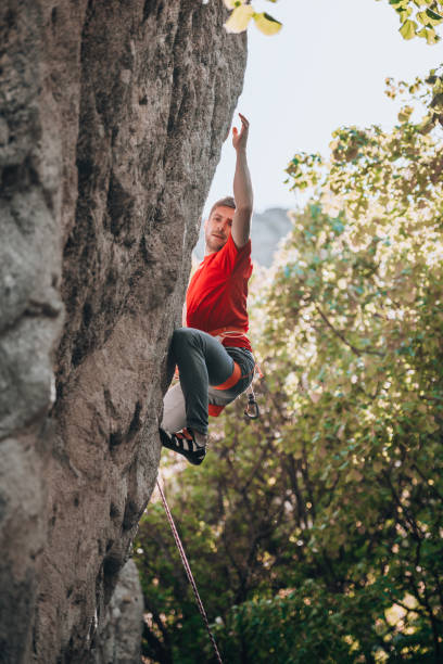 istock Rock climber on the mountain 1382868883