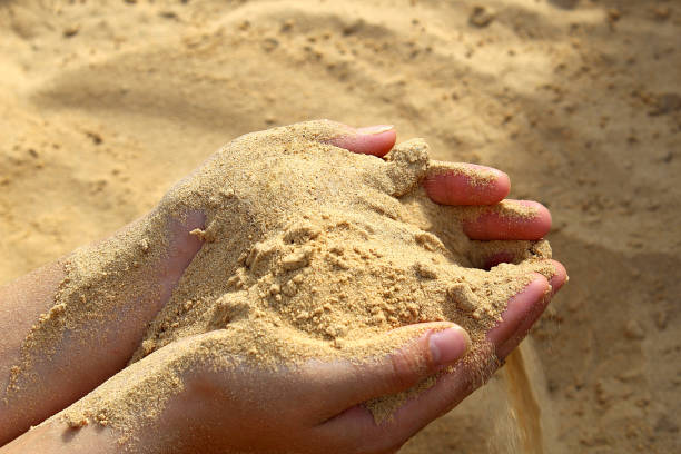 istock The hands are sandy yellow and percolate to the bottom 1382892975