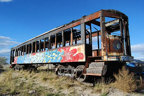 Photo of Abandoned Graffiti Train Car