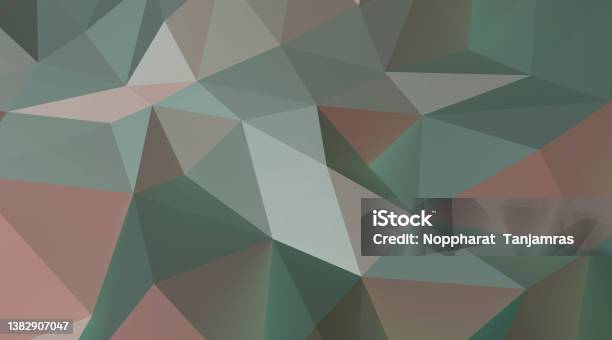 Abstract Geometric Pattern Background Green Polygon Triangle Background Brings New Popularity And Trend 3d Rendering Stock Photo - Download Image Now