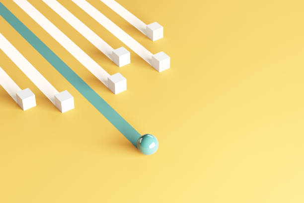 istock Leadership concept, One leader green sphere leads other white boxes. Winning strategy in business. 1382907054