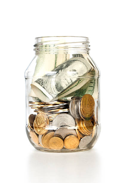 istock Glass bank  with money 138290737