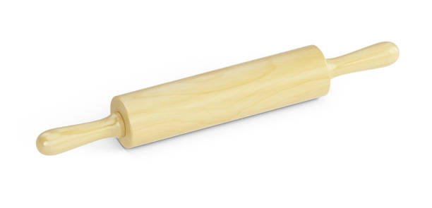 istock Wooden rolling pin, isolated on white background. 3d rendering 1382915933