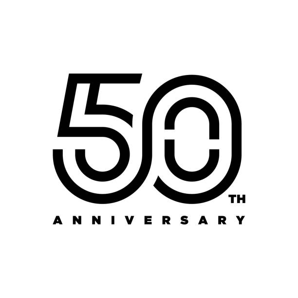ilustrações, clipart, desenhos animados e ícones de design do logotipo do 50º aniversário - número 50