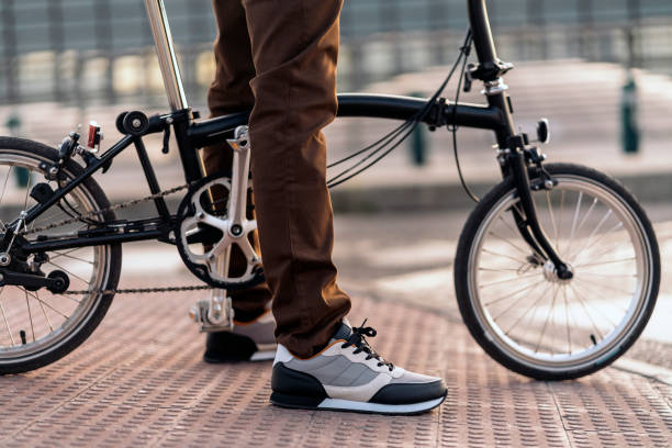 istock Unrecognized Person with Detachable Bike 1382947669