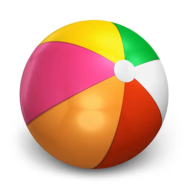 Color beach ball isolated on white background. See also:
