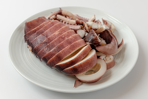 Squid Sashimi Stock Photo - Download Image Now - Calamari, Color Image