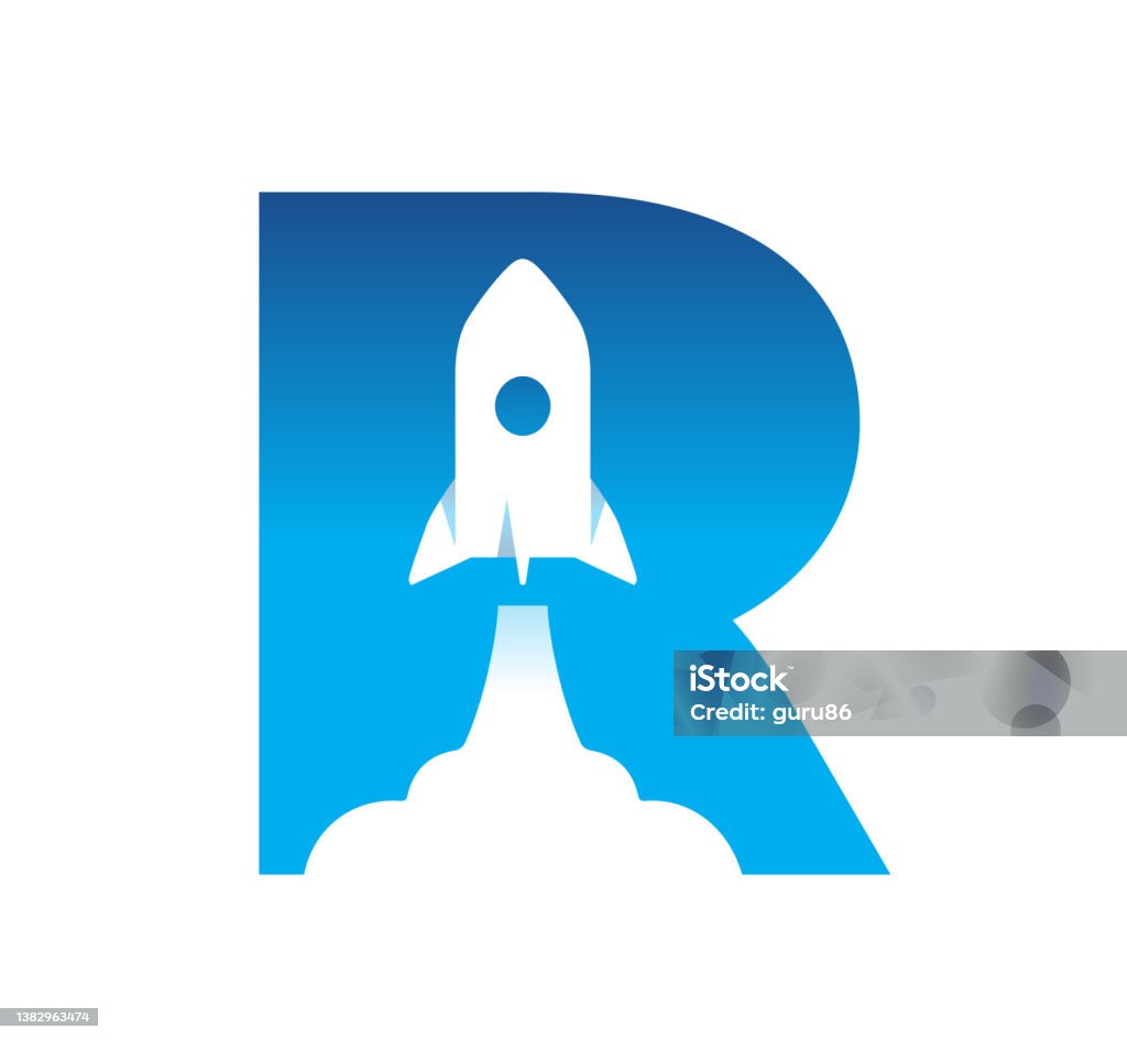 Jet Letter R Creative Blue R Letter Rocket Jet Vector Symbol Stock Illustration ...