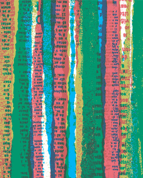 여러 가지 빛깔의 찢어진 종이 콜라주 배경 - v9 - expressionism stock illustrations