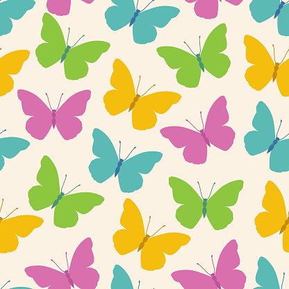 Vector butterfly seamless pattern .