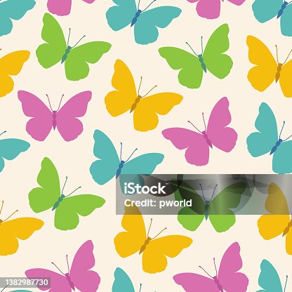 istock Butterfly seamless pattern . 1382987730