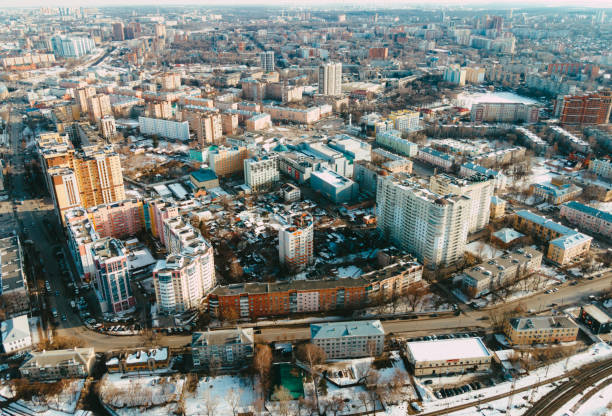 istock Aerial view of the street and intersections 1382988832
