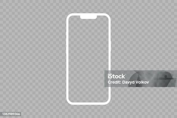 App Demonstration Mockup Outline Mobile Phone Frame Stock Vector Stock Illustration - Download Image Now