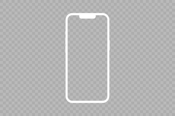 app demonstration mockup. outline mobile phone frame stock vector - iphone 幅插畫檔、美工圖案、卡通及圖標