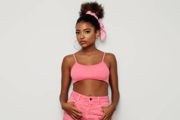 istock Beautiful afro woman with bright make-up 1383000217