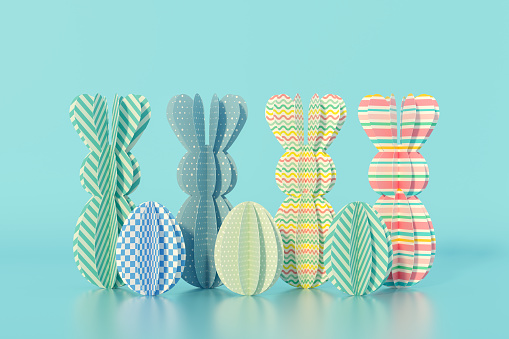 Happy Easter holiday banner. Greeting banner. 3d render. Space for text