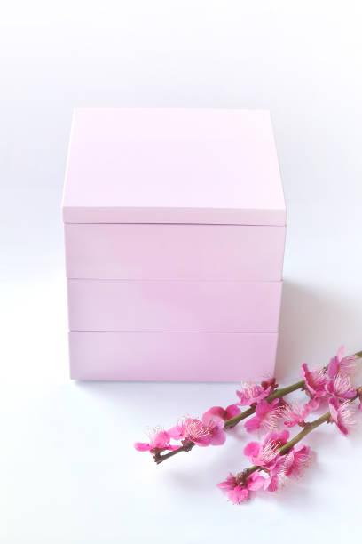 istock Pink Ju-Bako & Red Plum Blossoms on the White Background 1383005910
