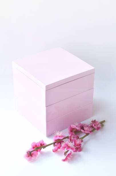 istock Pink Ju-Bako & Red Plum Blossoms on the White Background 1383005911