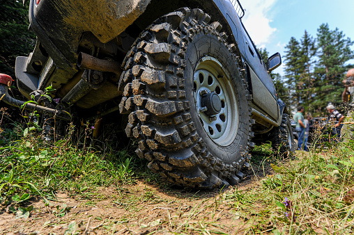 4x4 all-terrain vehicle on forest road