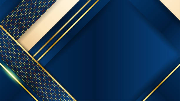 istock Luxury blue gold background. Elegant business presentation banner. Vector illustration. 1383008345