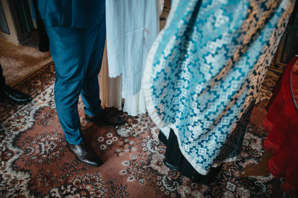 istock Wedding matrimony in church. Exchanging wedding rings 1383010687
