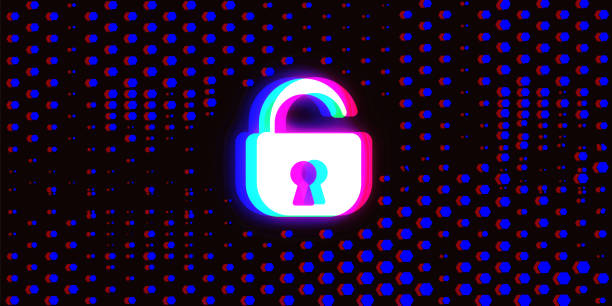 Internet security online concept Padlock on digital background. Personal data privacy Illustration vector art illustration