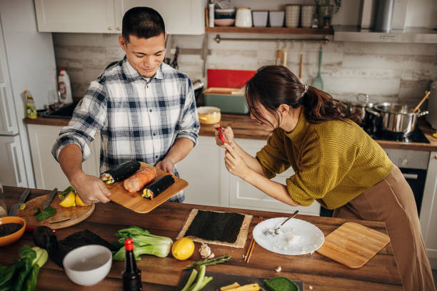 istock Homemade sushi for lunch 1383021480