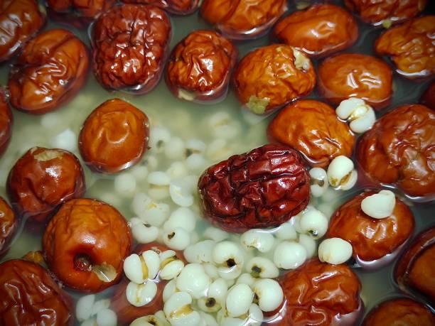 Jujube Boiling with Job's Tears or Barley stock photo