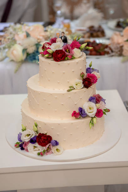 istock A traditional and decorative beautiful wedding cake 1383026126