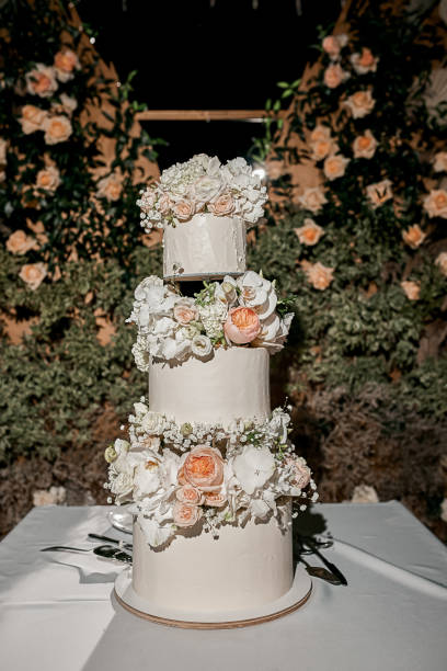 istock A traditional and decorative beautiful wedding cake 1383026191