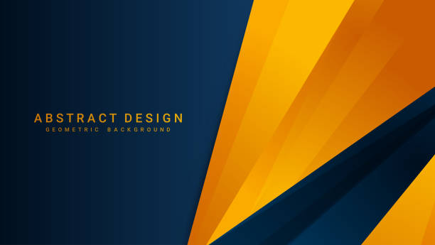 abstrakter orange und blauer geometrischer vektorhintergrund, kann für cover-design, poster, werbung verwendet werden. - oranger hintergrund stock-grafiken, -clipart, -cartoons und -symbole