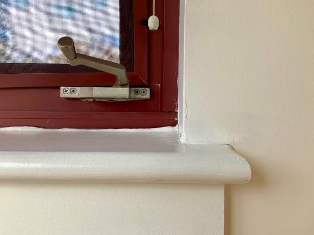 Window and Windowsill Detail Windowsill detail window latch stock pictures, royalty-free photos & images
