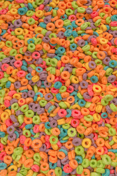 istock Sweet multicolored flakes, cereal loops. 1383032794