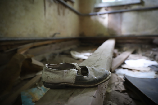 Stale Shoe in Chernobyl Exclusion Zone, Ukraine