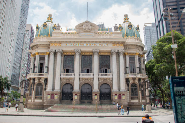 Municipal theater in Rio de Janeiro, Brazil stock photo