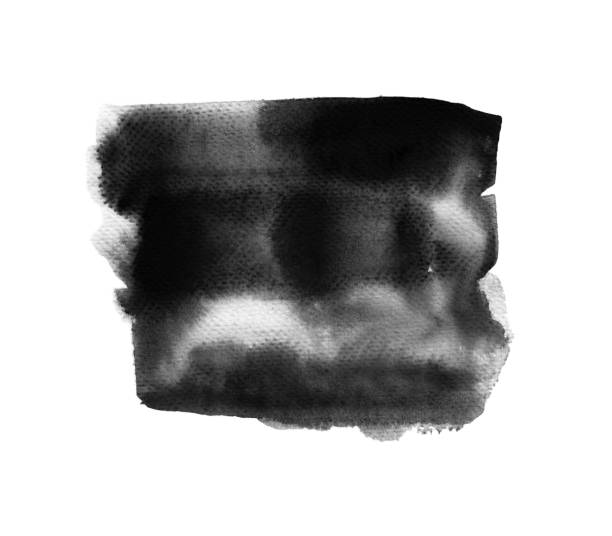istock Black ink wash watercolor isolated on white 1383036739